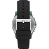 Armani Exchange Outerbanks Chronograph Black Dial Black Silicone Strap Watch For Men - AX1348 Authentic Buy Shop Now