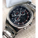Armani Exchange The Driver Chronograph Black Dial Silver Steel Strap Watch For Men - AX1612 Authentic Buy Shop Now