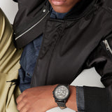 Armani Exchange Banks Chronograph Black Dial Black Leather Strap Watch For Men - AX1724 Authentic Buy Shop Now