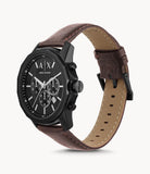 Emporio Armani Chronograph Black Dial Brown Leather Strap Watch For Men - AR11078 Authentic Buy Shop Now