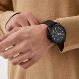 Armani Exchange Outerbanks Chronograph Black Dial Brown Leather Strap Watch For Men - AX1732 Authentic Buy Shop Now