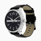 Armani Exchange Hampton Chronograph Black Dial Black Leather Strap Watch For Men - AX2101 Authentic Buy Shop Now