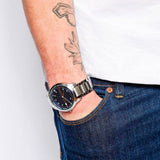 Armani Exchange Hampton Chronograph Blue Dial Silver Steel Strap Watch For Men - AX2132 Authentic Buy Shop Now