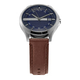 Armani Exchange Hampton Chronograph Blue Dial Brown Leather Strap Watch For Men - AX2133 Authentic Buy Shop Now