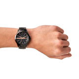Armani Exchange Hampton Chronograph Black Dial Black Steel Strap Watch For Men - AX2150 Authentic Buy Shop Now