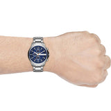 Armani Exchange Hampton Chronograph Blue Dial Silver Steel Strap Watch For Men - AX2155 Authentic Buy Shop Now