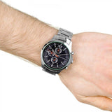 Armani Exchange Hampton Chronograph Black Dial Silver Steel Strap Watch For Men - AX2163 Authentic Buy Shop Now