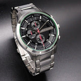 Armani Exchange Hampton Chronograph Black Dial Silver Steel Strap Watch For Men - AX2163 Authentic Buy Shop Now