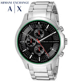 Armani Exchange Hampton Chronograph Black Dial Silver Steel Strap Watch For Men - AX2163 Authentic Buy Shop Now