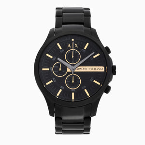 Armani Exchange Hampton Chronograph Black Dial Black Steel Strap Watch For Men - AX2164 Authentic Buy Shop Now