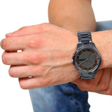 Armani Exchange Hampton Skeleton Grey Dial Blue Steel Strap Watch For Men - AX2401 Authentic Buy Shop Now