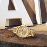 Armani Exchange Hampton Chronograph Gold Dial Gold Steel Strap Watch For Men - AX2415 Authentic Buy Shop Now