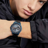 Armani Exchange Hampton Chronograph Blue Dial Blue Steel Strap Watch For Men - AX2430 Authentic Buy Shop Now