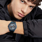 Armani Exchange Hampton Chronograph Blue Dial Blue Steel Strap Watch For Men - AX2430 Authentic Buy Shop Now
