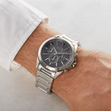 Armani Exchange Drexler Chronograph Black Dial Silver Steel Strap Watch for Men - AX2600 Authentic Buy Shop Now