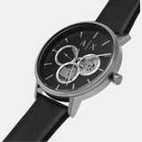 Armani Exchange Cayde Chronograph Black Dial Black Leather Strap Watch for Men - AX2745 Authentic Buy Shop Now