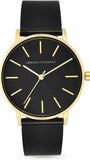 Armani Exchange Lola Three Hand Black Dial Black Mesh Strap Watch For Women - AX5548 Authentic Buy Shop Now