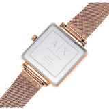 Armani Exchange Lola Quartz Silver Dial Rose Gold Mesh Strap Watch For Women - AX5802 Authentic Buy Shop Now