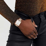 Armani Exchange Lola Quartz Silver Dial Rose Gold Mesh Strap Watch For Women - AX5802 Authentic Buy Shop Now