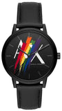 Armani Exchange Cayde Analog Black Dial Black Leather Strap Watch For Men - AX7120 Authentic Buy Shop Now