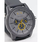 Armani Exchange Outerbanks Chronograph Grey Dial Grey Silicone Strap Watch For Men - AX7123 Authentic Buy Shop Now