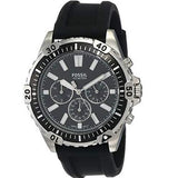 Fossil Garrett Chronograph Black Dial Black Rubber Strap Watch for Men - FS5624 Authentic Buy Shop Now