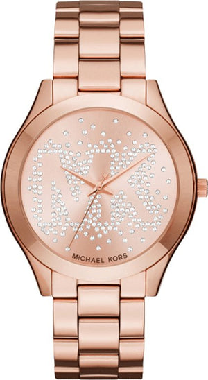 Michael Kors Slim Runway Rose Gold Dial Rose Gold Steel Strap Watch for Women - MK3591 Authentic Buy Shop Now