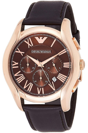 Emporio Armani Chronograph Brown Dial Brown Leather Strap Watch For Men - AR1701 Authentic Buy Shop Now