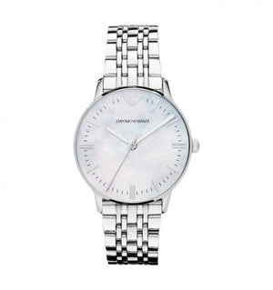 Emporio Armani Classic Quartz Mother of Pearl Dial Silver Steel Strap Watch For Women - AR1602 Authentic Buy Shop Now