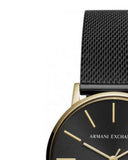 Armani Exchange Lola Three Hand Black Dial Black Mesh Strap Watch For Women - AX5548 Authentic Buy Shop Now