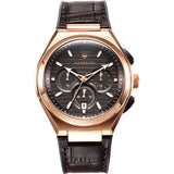 Maserati Triconic Chronograph Grey Dial Brown Leather Strap Watch For Men - R8871639003 Authentic Buy Shop Now