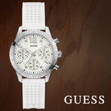 Guess Marina Quartz White Dial White Rubber Strap Watch For Women - W1025L1 Authentic Buy Shop Now