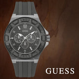 Guess Force Grey Dial Grey Rubber Strap Watch For Men - W0674G8 Authentic Buy Shop Now