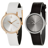 Calvin Klein Accent Black Dial Black Leather Strap Watch for Women - K2Y2Y1C3 Authentic Buy Shop Now