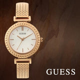 Guess Monroe Silver Dial Rose Gold Steel Strap Watch For Women - W1152L3 Authentic Buy Shop Now