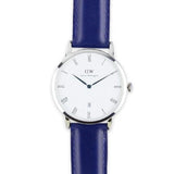 Daniel Wellington Dapper Somerset White Dial Blue Leather Strap Watch For Men - DW00100192 Authentic Buy Shop Now