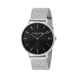 Coach Charles Black Dial Silver Mesh Bracelet Watch for Men - 14602144 Authentic Buy Shop Now