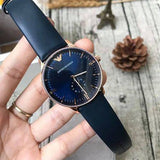 Emporio Armani Classic Quartz Blue Dial Blue Leather Strap Watch For Men - AR2071 Authentic Buy Shop Now