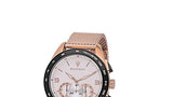 Maserati Traguardo 45mm Chronograph Rose Gold Mesh Strap White Dial Watch For Men - R8873612011 Authentic Buy Shop Now