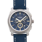 Fossil Machine Chronograph Blue Dial Blue Leather Strap Watch for Men - FS5262 Authentic Buy Shop Now