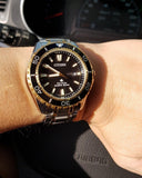 Citizen Eco Drive Promaster Diver Black Dial Two Tone Steel Strap Watch For Men - BN0194-57E Authentic Buy Shop Now