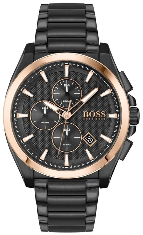 Hugo Boss Grandmaster Black Dial Black Steel Strap Watch for Men - 1513885 Authentic Buy Shop Now