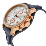 Fossil Original Boyfriend Chronograph White Dial Navy Blue Leather Strap Watch for Women - ES3838 Authentic Buy Shop Now