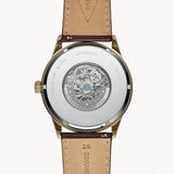 Fossil Flynn Mechanical Skeleton Beige Dial Brown Leather Strap Watch for Men - BQ2215 Authentic Buy Shop Now