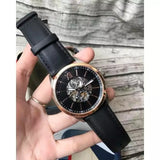Fossil Flynn Mechanical Black Dial Black Leather Strap Watch for Men - BQ2216 Authentic Buy Shop Now
