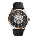 Fossil Flynn Mechanical Black Dial Black Leather Strap Watch for Men - BQ2216 Authentic Buy Shop Now
