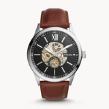 Fossil Flynn Automatic Black Dial Brown Leather Strap Watch for Men - BQ2270 Authentic Buy Shop Now