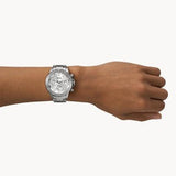 Fossil Bannon Multifunction Chronograph Silver Dial Silver Steel Strap Watch for Men - BQ2490 Authentic Buy Shop Now