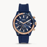 Fossil Bannon Multifunction Blue Dial Blue Silicone Strap Watch for Men - BQ2498 Authentic Buy Shop Now