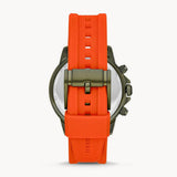 Fossil Bannon Chronograph Grey Dial Orange Silicone Strap Watch for Men - BQ2500 Authentic Buy Shop Now